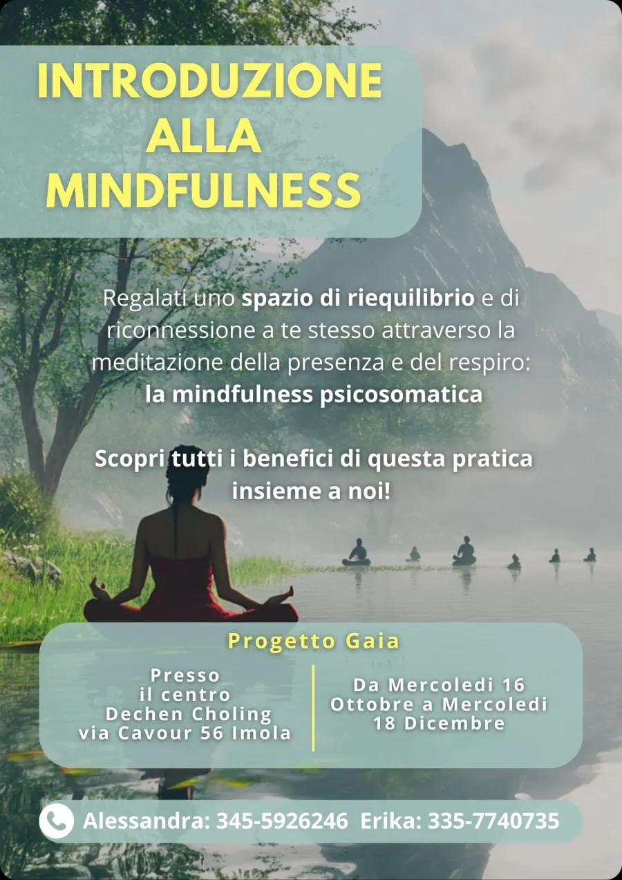 Locandina del Progetto Gaia, introduzione alla mindfulness psicosomatica a Imola